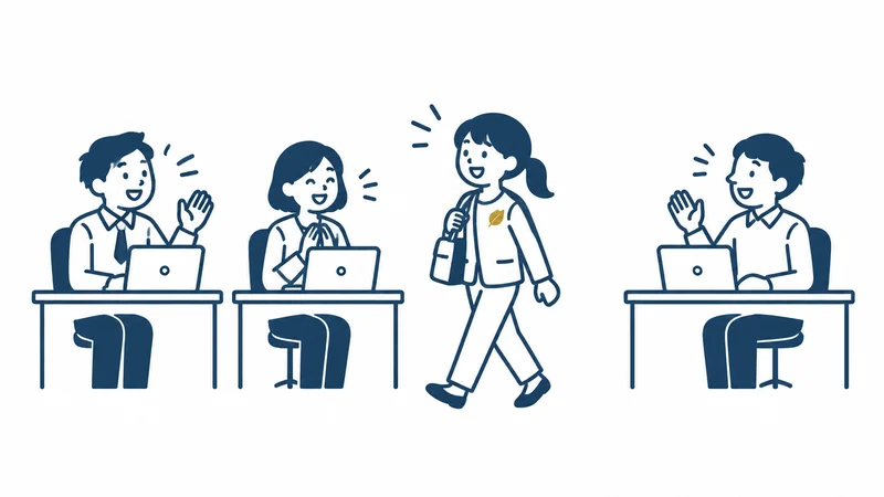 事務所の3人に、AI専門の新しい4人目が加わる絵