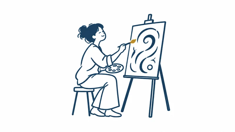 キャンバスに向かって、思いのままに描く人の絵