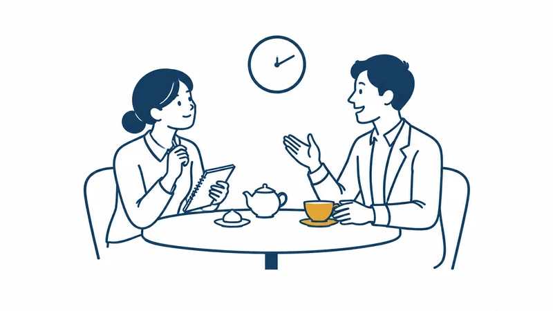 時間をかけて、相手の話をじっくり聞く絵